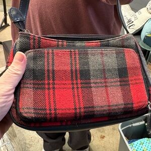 Liz Claiborne Classic Red and Gray Shoulder Bag
